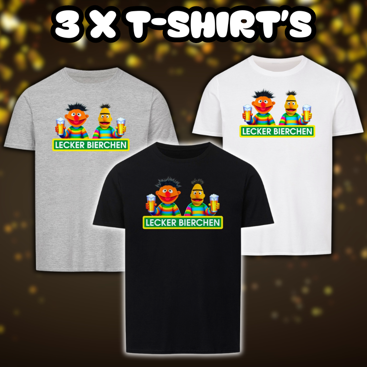 Lecker Bierchen Fun Shirt | 3 x T-Shirt's | Bundle