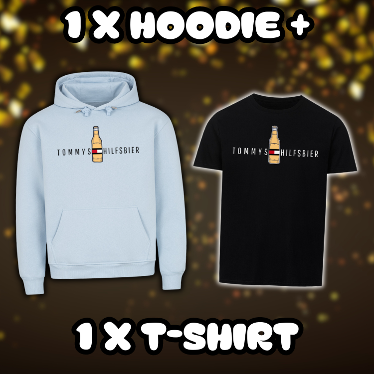 Tommys Hilfsbier | Premium Hoodie + T-Shirt | Bundle